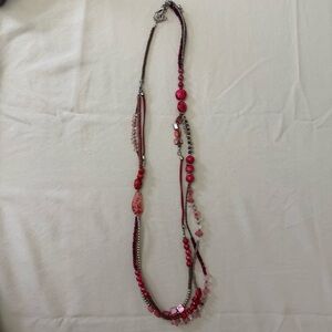 Chico’s Red Multi-Strand Statement Necklace